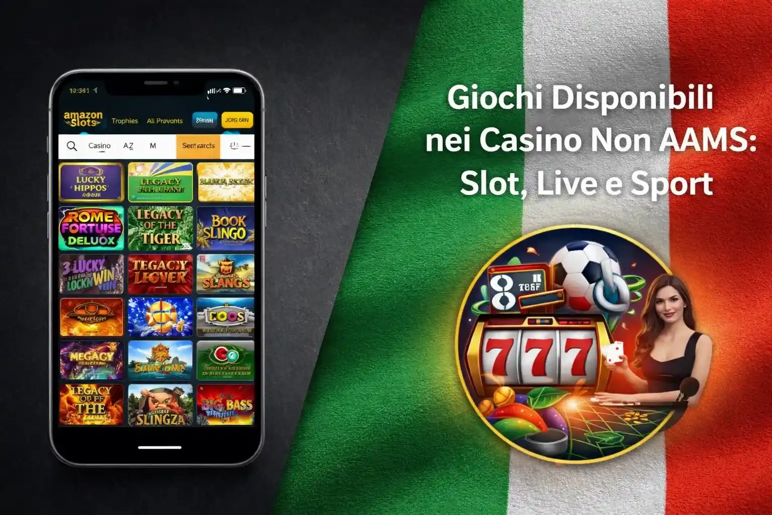 Giochi Disponibili nei Casino Non AAMS: Slot, Live e Sport